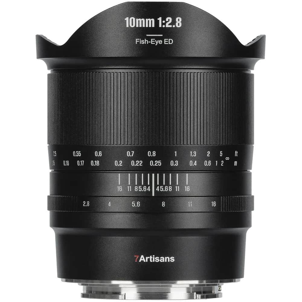 7Artisans 10mm F2.8 Mark II Sony (E mount) MF Ultra Wide Angle Fisheye Full Frame Lens Siyah