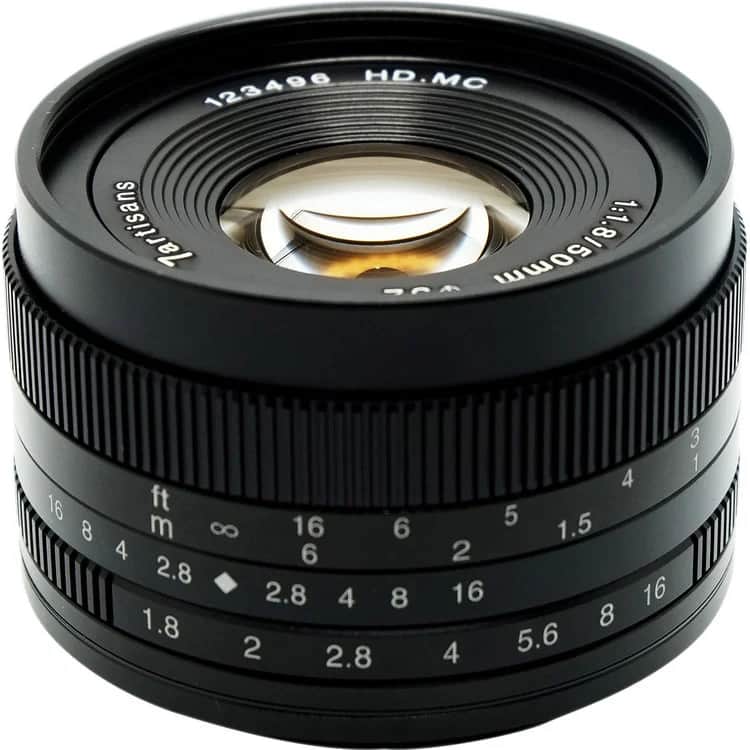 7Artisans 50mm F1.8 Fuji (FX Mount) MF APS-C Lens Siyah