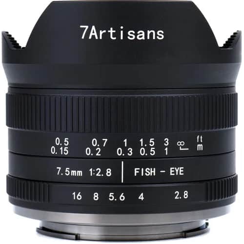 7Artisans 7.5mm F2.8 Fuji (FX Mount) Mark II MF APS-C Lens Siyah