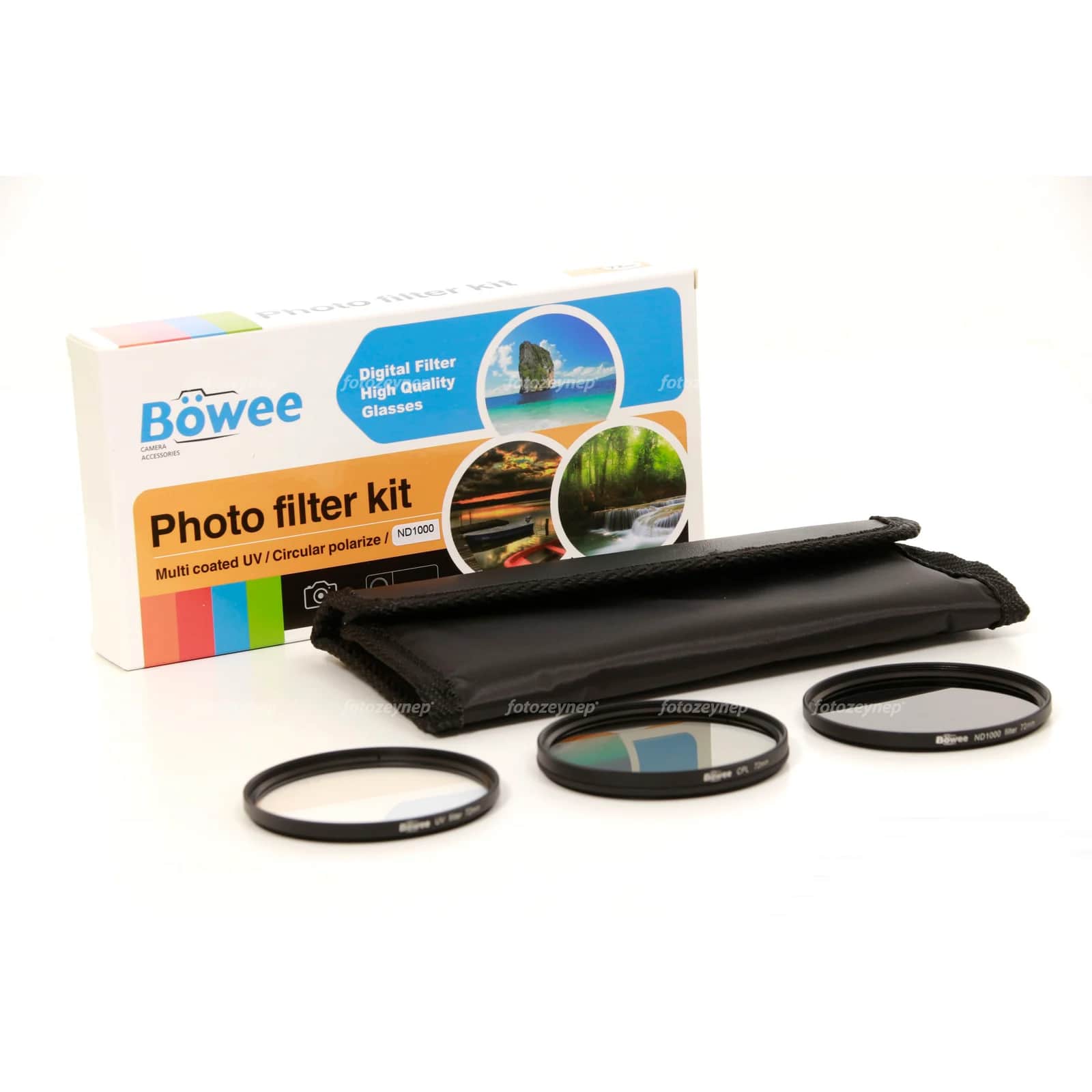 Böwee UV + CPL + ND1000 Filtre Kiti 82mm