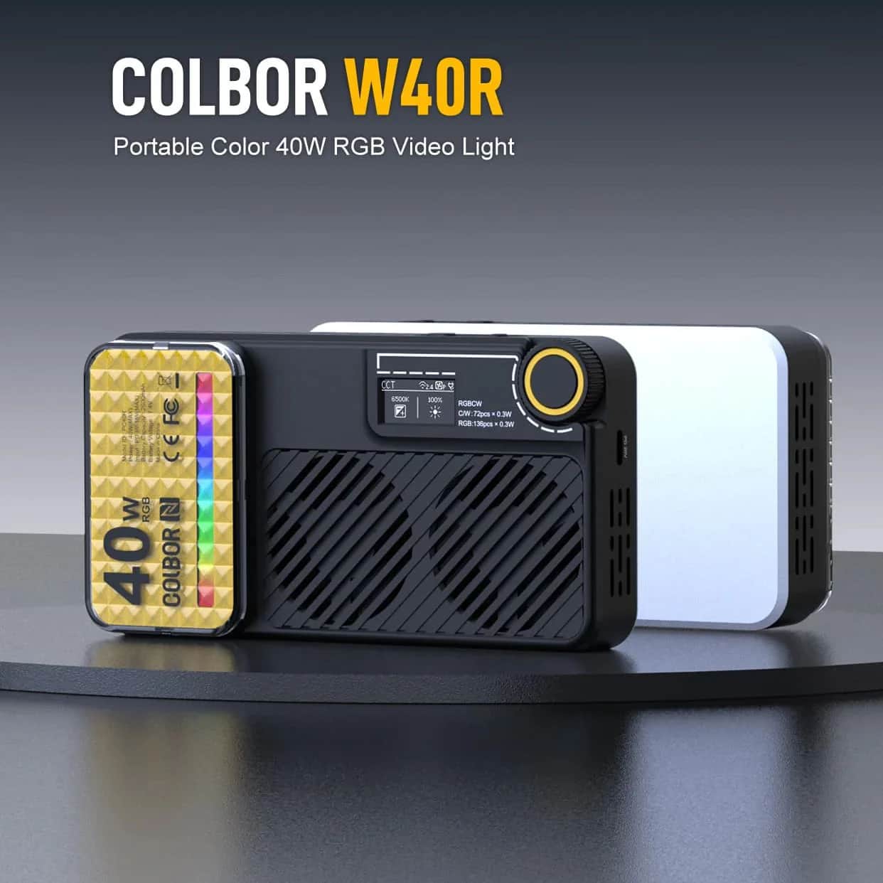 Colbor W40R 40W RGB Portable LED Light Panel for Video