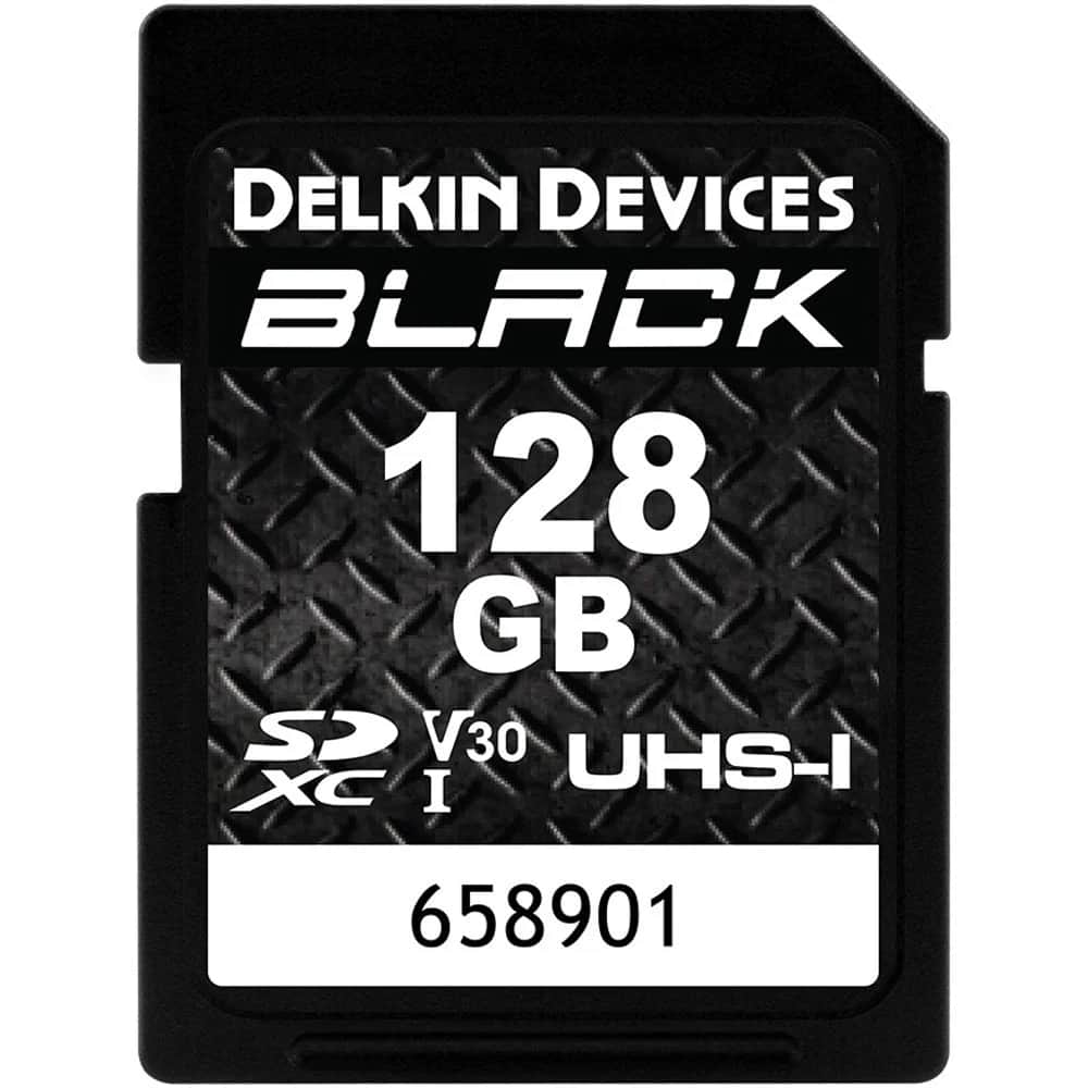 Delkin Devices 128GB BLACK UHS-I V30 SDXC Memory Card 90 mb/s