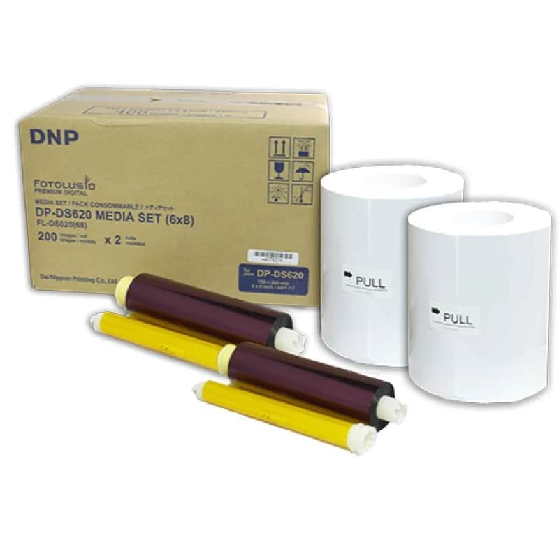 DNP DS620 15x20cm (6x8) Kağıt & Ribbon (2x200) Yaprak) Orijinal