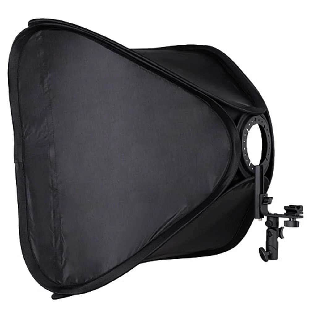 Fotga Kafa Flaşı için 40x40 Katlanabilir Softbox + Flaş Tutucu