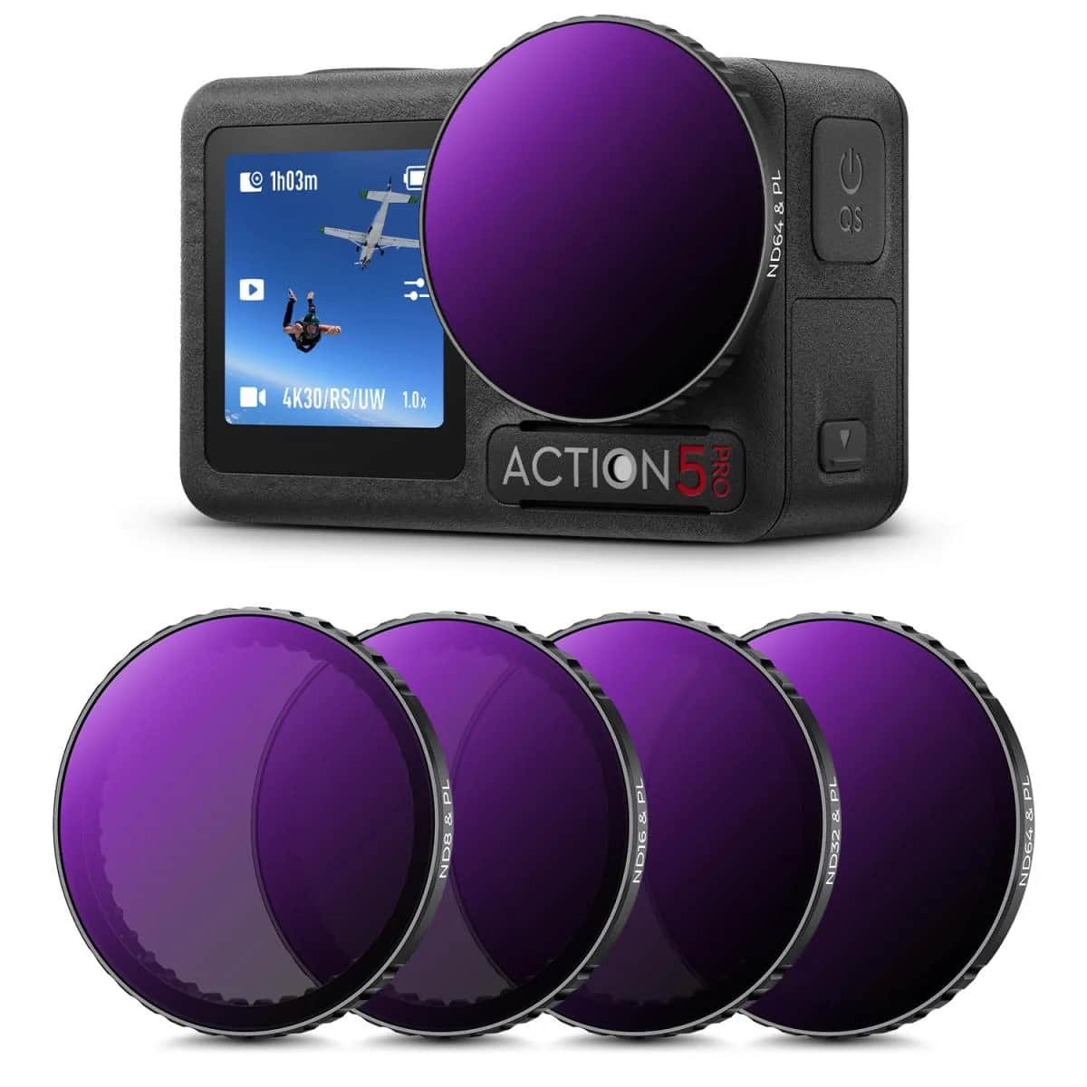 K&F Concept DJI Osmo Action 4/5 Pro ND/PL 4'lü Filtre Seti