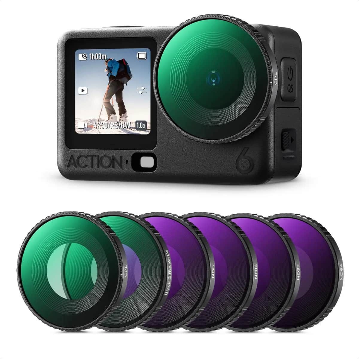 K&F Concept DJI Osmo Action 6 CPL/ND/BLMIST 6'lı Filtre Seti