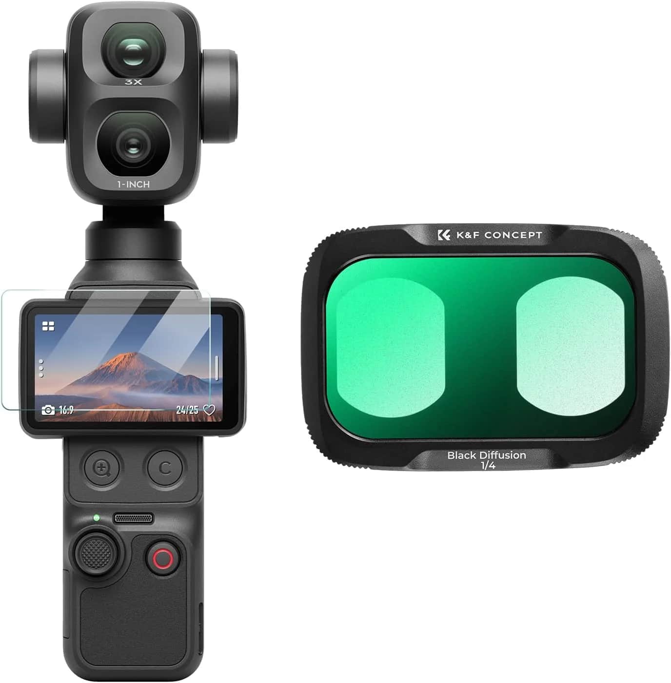 K&F Concept DJI Osmo Pocket 4P Black Diffusion 1/4 Filter