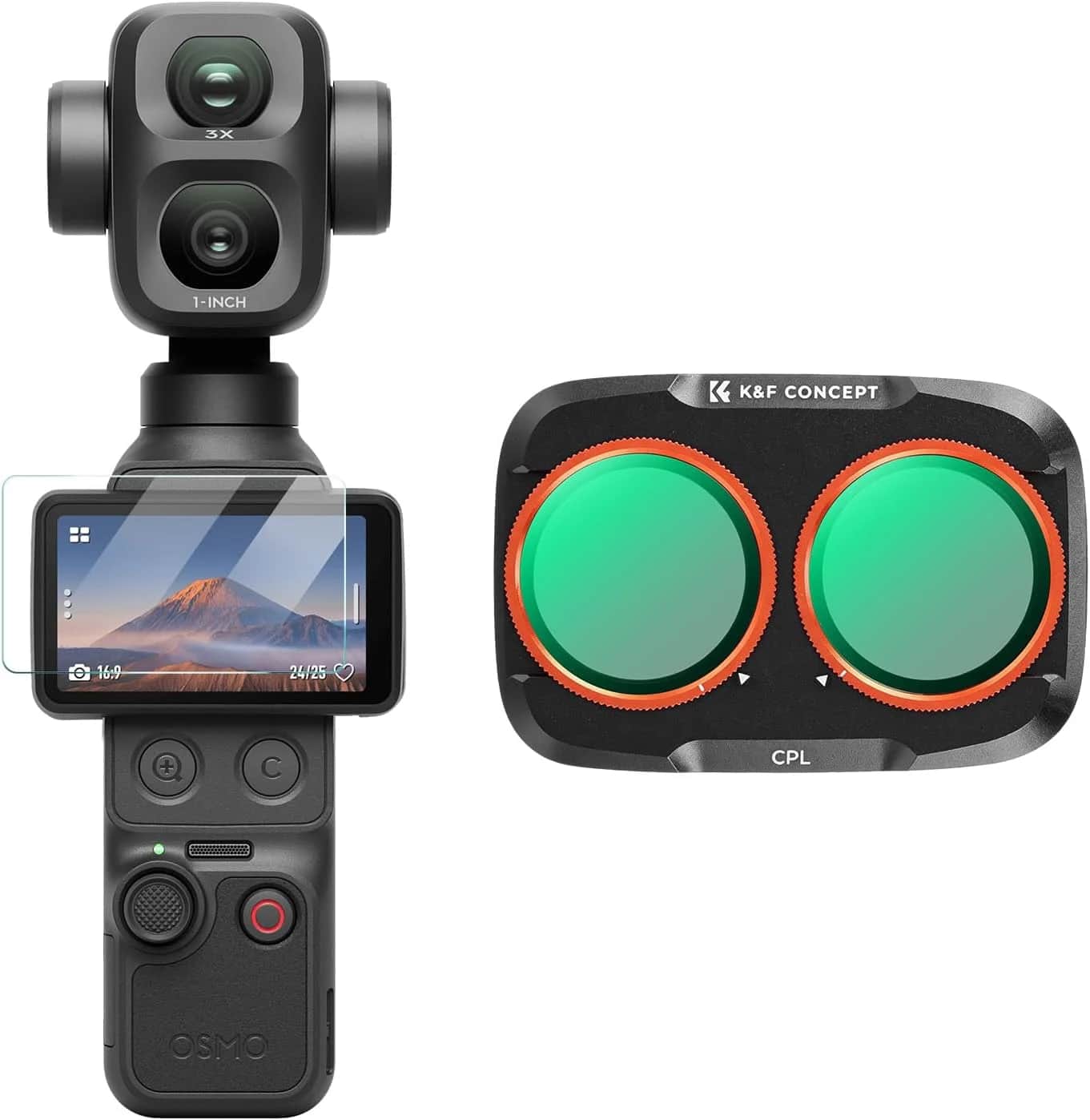 K&F Concept DJI Osmo Pocket 4P CPL Filter (Alüminyum Çerçeve)