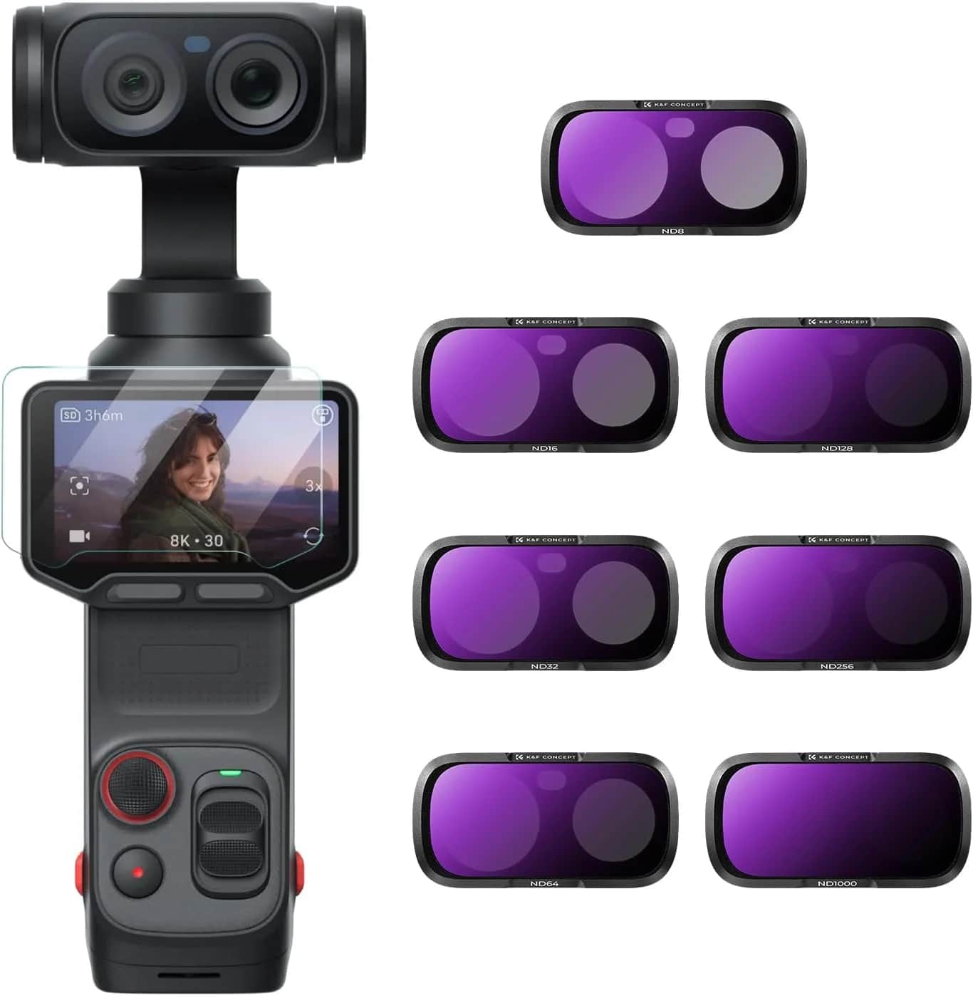 K&F Concept insta360 Luna Ultra 7'li ND Filtre Seti