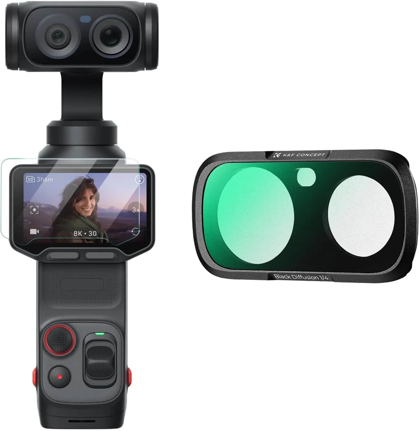 K&F Concept insta360 Luna Ultra Black Diffusion 1/4 Magnetic Filter