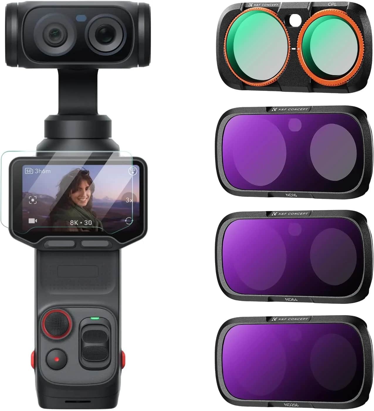 K&F Concept insta360 Luna Ultra CPL + ND16 + ND64 + ND256 Filter Kit