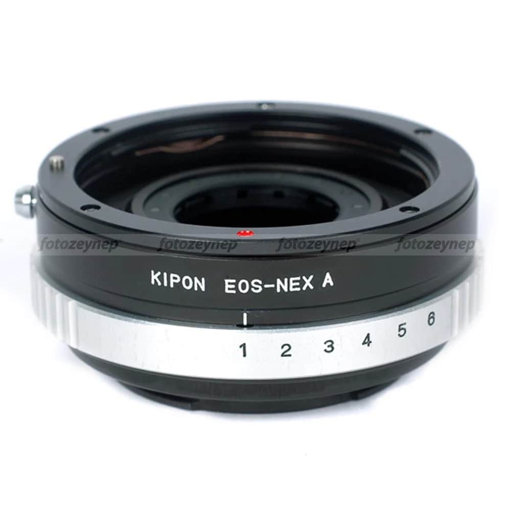 Kipon EOS-NEX A Diyafram Kontrollü Canon Lensi Sony NEX E-Mount Gövdelere takmak için.