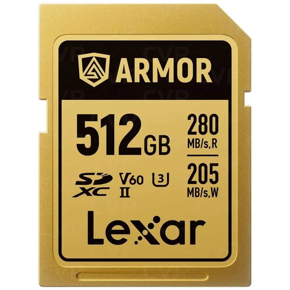 Lexar 512 GB ARMOR GOLD UHS-II 6K V60 SDXC Memory Card