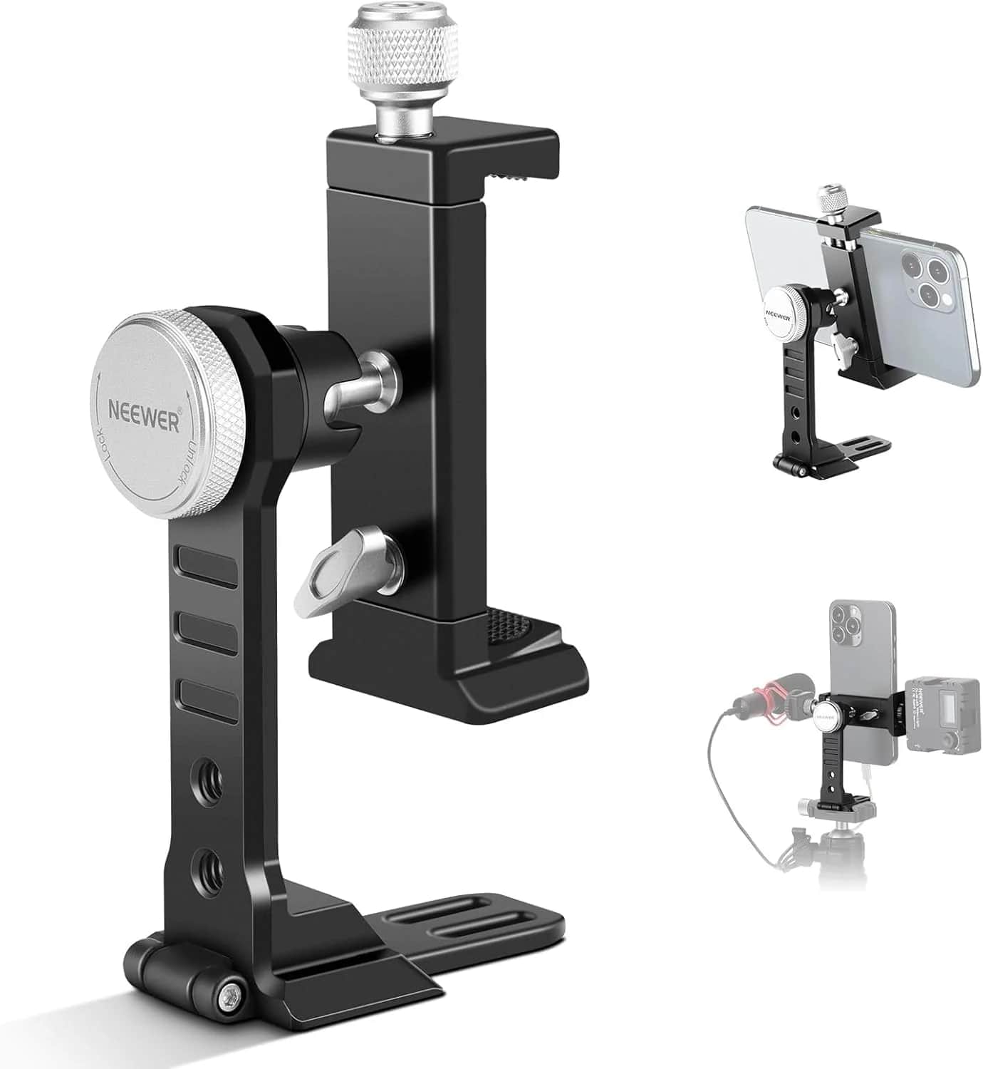 NEEWER PA002 Alüminyum Alaşımlı Döndürülebilir Akıllı Telefon Tripod Adaptörü