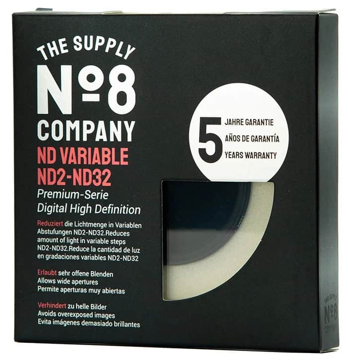 No8 43mm Nano Variable Density ND 2-32 Filtre (1-5 Stop)